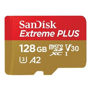 SanDisk Extreme PLUS – Flash-Speicherkarte (microSDXC-an-SD-Adapter inbegriffen) – 128 GB – A2 / Video Class V30 / UHS-I U3 / Class10 – microSDXC UHS-I SanDisk Extreme PLUS – Flash-Speicherkarte (microSDXC-an-SD-Adapter inbegriffen) – 128 GB – A2 / Video Class V30 / UHS-I U3 / Class10 – microSDXC UHS-I