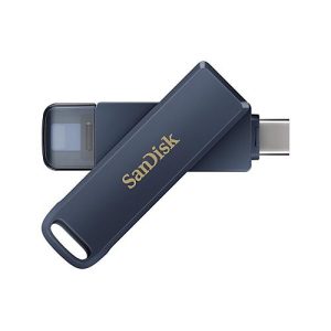 SanDisk Phone Drive – USB-Flash-Laufwerk – 128 GB – USB-C / Lightning – Metallic Sky SanDisk Phone Drive – USB-Flash-Laufwerk – 128 GB – USB-C / Lightning – Metallic Sky