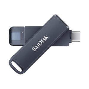 SanDisk Phone Drive – USB-Flash-Laufwerk – 64 GB – USB-C / Lightning – Metallic Sky