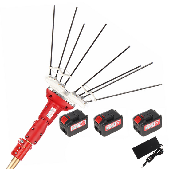Sbaraglia Super23 Cordless - Elektrischer Akku-Olivenrüttler - Aluminium Teleskopschaft 150/250 cm - 3x (21 V-5,2 Ah)