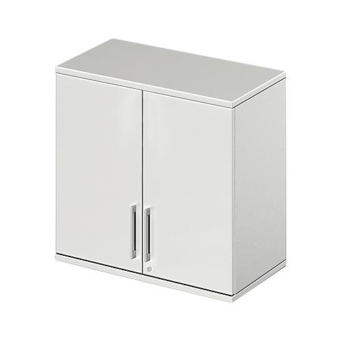 Schäfer Shop Genius Aufsatzschrank TETRIS WOOD, 2 OH, B 800 mm, abschließbar, lichtgrau