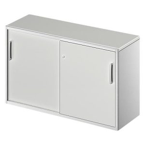 Schäfer Shop Genius Beistellschrank TETRIS SOLID, 2 OH, in Schreibtischhöhe, B 1200 mm, 25 mm Abdeckplatte, lichtgrau/weißalu Schäfer Shop Genius Beistellschrank TETRIS SOLID, 2 OH, in Schreibtischhöhe, B 1200 mm, 25 mm Abdeckplatte, lichtgrau/weißalu