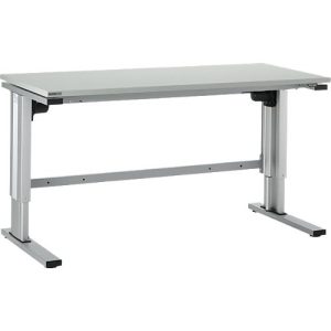 Schäfer Shop Genius elektrisch höhenverstellbarer Arbeitstisch EL-1, 1600 x 800 mm, lichtgrau/alusilber Schäfer Shop Genius elektrisch höhenverstellbarer Arbeitstisch EL-1, 1600 x 800 mm, lichtgrau/alusilber
