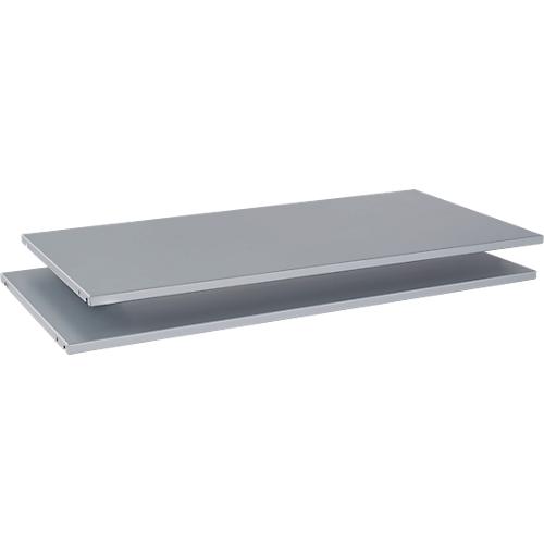 Schäfer Shop Genius Fachböden für TETRIS SOLID Schiebetürenschr. B 1000 mm/Querrolladenschr. B 1200 mm, weißalu, 2 Stück