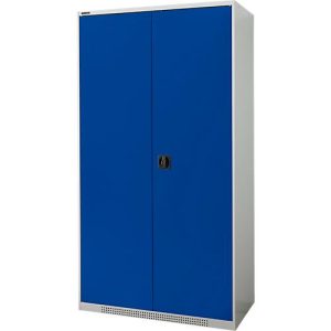 Schäfer Shop Genius Flügeltürenschrank FS, Stahl, mit Belüftungslöchern, B 1055 x T 520 x H 1950 mm, 5 OH, Lichtgrau/Enzianblau, bis 500 kg Schäfer Shop Genius Flügeltürenschrank FS, Stahl, mit Belüftungslöchern, B 1055 x T 520 x H 1950 mm, 5 OH, Lichtgrau/Enzianblau, bis 500 kg