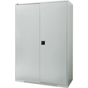 Schäfer Shop Genius Flügeltürenschrank FS, Stahl, mit Belüftungslöchern, B 1343 x T 620 x H 1950 mm, 5 OH, Lichtgrau/Lichtgrau, bis 750 kg Schäfer Shop Genius Flügeltürenschrank FS, Stahl, mit Belüftungslöchern, B 1343 x T 620 x H 1950 mm, 5 OH, Lichtgrau/Lichtgrau, bis 750 kg