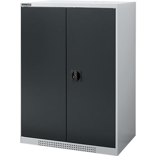 Schäfer Shop Genius Flügeltürenschrank FS, Stahl, mit Belüftungslöchern, B 810 x T 520 x H 1105 mm, 3 OH, Weißalu/Anthrazitgrau, bis 180 kg