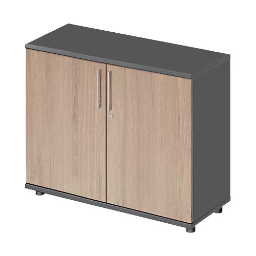 Schäfer Shop Genius Flügeltürenschrank TETRIS WOOD, 2 OH, Höhe inkl. Gleiter, B 1000 mm, graphit/Eiche