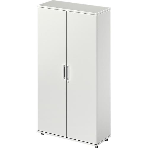 Schäfer Shop Genius Flügeltürenschrank TETRIS WOOD, 5 OH, Höhe inkl. Gleiter, B 1000 mm, lichtgrau