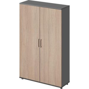 Schäfer Shop Genius Flügeltürenschrank TETRIS WOOD, 5 OH, Höhe inkl. Gleiter, B 1200 mm, graphit/Eiche Schäfer Shop Genius Flügeltürenschrank TETRIS WOOD, 5 OH, Höhe inkl. Gleiter, B 1200 mm, graphit/Eiche
