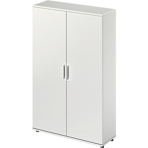 Schäfer Shop Genius Flügeltürenschrank TETRIS WOOD, 5 OH, Höhe inkl. Gleiter, B 1200 mm, lichtgrau