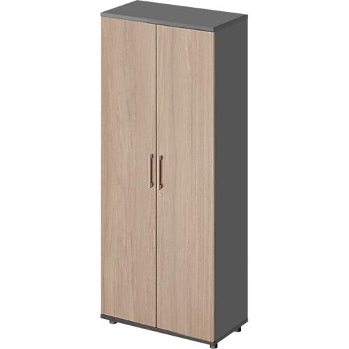 Schäfer Shop Genius Flügeltürenschrank TETRIS WOOD, 5 OH, Höhe inkl. Gleiter, B 800 mm, graphit/Eiche