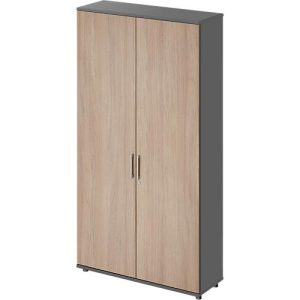 Schäfer Shop Genius Flügeltürenschrank TETRIS WOOD, 6 OH, Höhe inkl. Gleiter, Mitteltrennwand, B 1200 mm, graphit/Eiche Schäfer Shop Genius Flügeltürenschrank TETRIS WOOD, 6 OH, Höhe inkl. Gleiter, Mitteltrennwand, B 1200 mm, graphit/Eiche