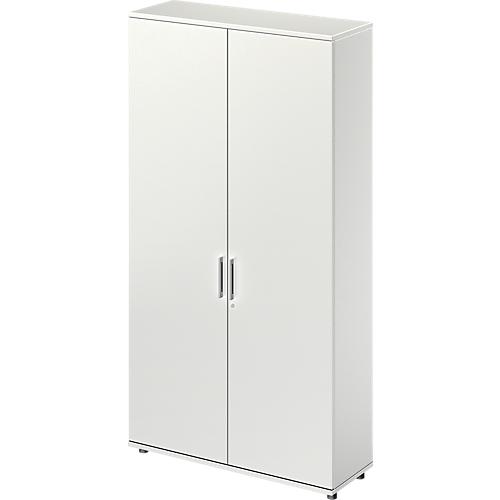Schäfer Shop Genius Flügeltürenschrank TETRIS WOOD, 6 OH, Höhe inkl. Gleiter, Mitteltrennwand, B 1200 mm, lichtgrau
