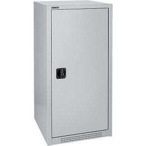 Schäfer Shop Genius Flügeltürschrank FS, 3 OH, abschließbar, 2 Fachböden, bis 250 kg, B 545 mm, Stahl, weißaluminium RAL 9006/weißaluminium RAL 9006