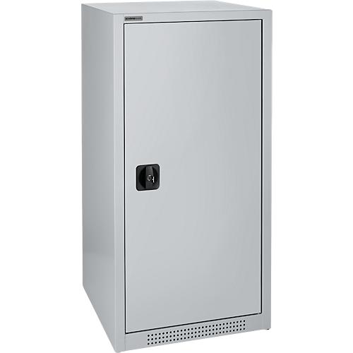 Schäfer Shop Genius Flügeltürschrank FS, 3 OH, abschließbar, 2 Fachböden, bis 250 kg, B 545 mm, Stahl, weißaluminium RAL 9006/weißaluminium RAL 9006