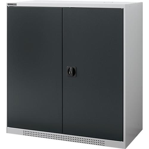Schäfer Shop Genius Flügeltürschrank FS, 3 OH, abschließbar, 2 Fachböden, bis 450 kg, B 1055 mm, Stahl, weißaluminium RAL 9006/anthrazitgrau RAL 7016