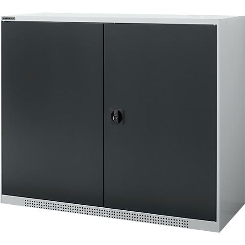 Schäfer Shop Genius Flügeltürschrank FS, 3 OH, abschließbar, 2 Fachböden, bis 450 kg, B 1343 mm, Stahl, lichtgrau RAL 7035/anthrazitgrau RAL 7016