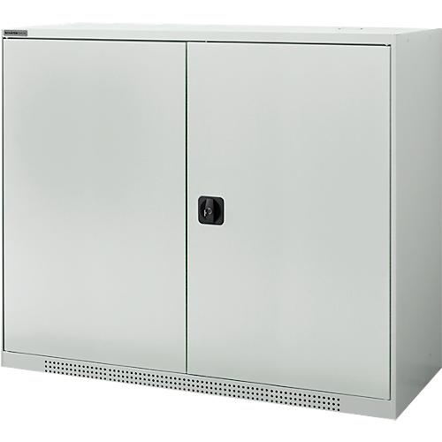 Schäfer Shop Genius Flügeltürschrank FS, 3 OH, abschließbar, 2 Fachböden, bis 450 kg, Stahl, lichtgrau RAL 7035/lichtgrau RAL 7035