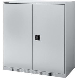 Schäfer Shop Genius Flügeltürschrank FS, 3 OH, abschließbar, 2 Fachböden, bis 450 kg, Stahl, weißaluminium RAL 9006/weißaluminium RAL 9006