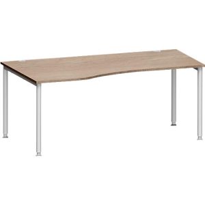 Schäfer Shop Genius Freiformschreibtisch MODENA FLEX, Ansatz links B 1800 mm, Eiche/weißaluminium Schäfer Shop Genius Freiformschreibtisch MODENA FLEX, Ansatz links B 1800 mm, Eiche/weißaluminium
