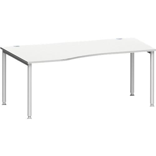 Schäfer Shop Genius Freiformschreibtisch MODENA FLEX, Ansatz links B 1800 mm, lichtgrau
