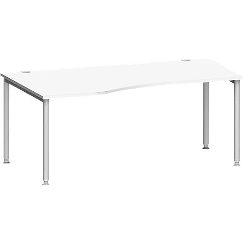 Schäfer Shop Genius Freiformschreibtisch MODENA FLEX, Ansatz links B 1800 mm, weiß