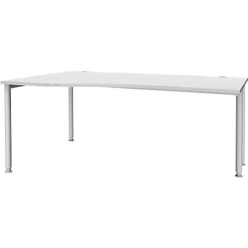 Schäfer Shop Genius Freiformschreibtisch MODENA FLEX, Ansatz links, lichtgrau/weißaluminium