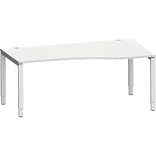 Schäfer Shop Genius Freiformschreibtisch MODENA FLEX, Ansatz rechts, B 1800 mm, lichtgrau
