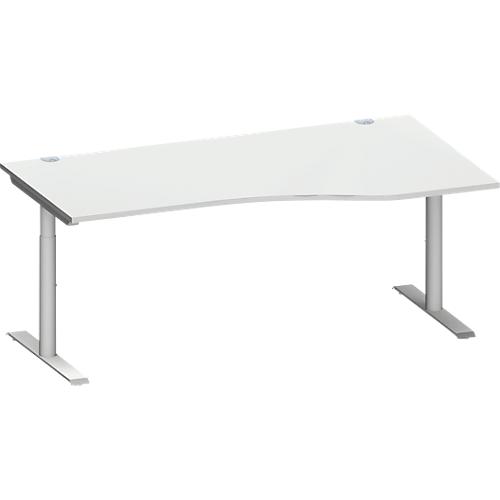 Schäfer Shop Genius Freiformschreibtisch MODENA FLEX, Ansatz rechts, Breite 1800 mm, lichtgrau