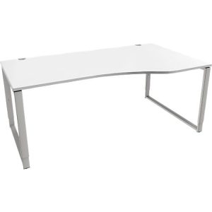 Schäfer Shop Genius Freiformschreibtisch MODENA FLEX, Bügelfuß, manuell höhenverstellbar, Ansatz rechts, B 1800 mm, weiß Schäfer Shop Genius Freiformschreibtisch MODENA FLEX, Bügelfuß, manuell höhenverstellbar, Ansatz rechts, B 1800 mm, weiß
