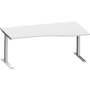 Schäfer Shop Genius Freiformschreibtisch MODENA FLEX, C-Fuß-Rechteckrohr, B 1800 mm, Ansatz rechts, lichtgrau/weißalu Schäfer Shop Genius Freiformschreibtisch MODENA FLEX, C-Fuß-Rechteckrohr, B 1800 mm, Ansatz rechts, lichtgrau/weißalu