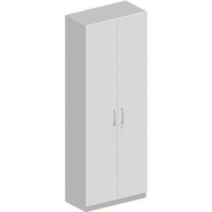 Schäfer Shop Genius Garderobenschrank TETRIS SOLID, 5 Ordnerhöhen, 1 Fachboden, Kleiderstange, abschließbar, B 800 x T 412 x H 2143 mm, weißalu/weiß