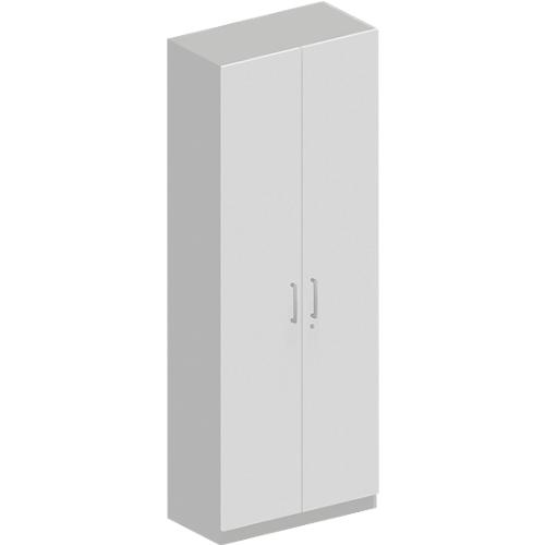 Schäfer Shop Genius Garderobenschrank TETRIS SOLID, 5 Ordnerhöhen, 1 Fachboden, Kleiderstange, abschließbar, B 800 x T 412 x H 2143 mm, weißalu/weiß