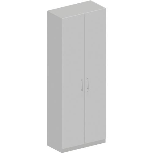 Schäfer Shop Genius Garderobenschrank TETRIS SOLID, 6 OH, 1 Fachboden, Kleiderstange, abschließbar, B 800 x T 412 x H 2239 mm, weißalu/lichtgrau