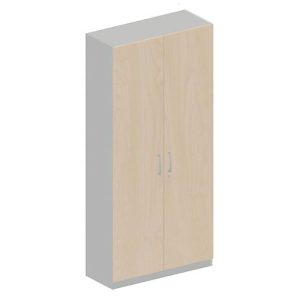 Schäfer Shop Genius Garderobenschrank TETRIS SOLID, 6 Ordnerhöhen, 1 Fachboden, Kleiderstange, abschließbar, B 1000 x T 412 x H 2239 mm, weißalu/Ahorn Schäfer Shop Genius Garderobenschrank TETRIS SOLID, 6 Ordnerhöhen, 1 Fachboden, Kleiderstange, abschließbar, B 1000 x T 412 x H 2239 mm, weißalu/Ahorn