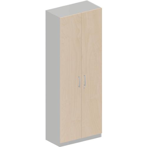 Schäfer Shop Genius Garderobenschrank TETRIS SOLID, 6 Ordnerhöhen, 1 Fachboden, Kleiderstange, abschließbar, B 800 x T 412 x H 2239 mm, weißalu/Ahorn