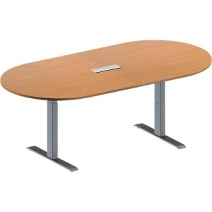 Schäfer Shop Genius Konferenztisch MODENA FLEX, 3-fach Anschluss, Oval, T-Fuß Rechteckrohr, B 2000 x T 1000 x H 650-850 mm, Buche/weißalu Schäfer Shop Genius Konferenztisch MODENA FLEX, 3-fach Anschluss, Oval, T-Fuß Rechteckrohr, B 2000 x T 1000 x H 650-850 mm, Buche/weißalu