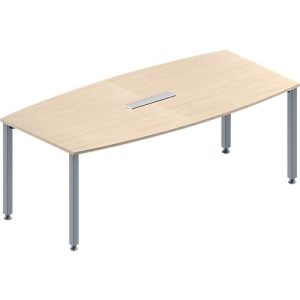 Schäfer Shop Genius Konferenztisch MODENA FLEX, 6-fach Tischanschlussfeld, Boot, 4-Fuß Quadratrohr, B 2000 x H 720-840 mm, Ahorn/weißaluminium Schäfer Shop Genius Konferenztisch MODENA FLEX, 6-fach Tischanschlussfeld, Boot, 4-Fuß Quadratrohr, B 2000 x H 720-840 mm, Ahorn/weißaluminium
