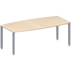 Schäfer Shop Genius Konferenztisch MODENA FLEX, Boot, 4-Fuß Quadratrohr, B 2000 x H 720-840 mm, Ahorn/weißaluminium Schäfer Shop Genius Konferenztisch MODENA FLEX, Boot, 4-Fuß Quadratrohr, B 2000 x H 720-840 mm, Ahorn/weißaluminium
