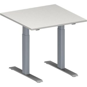 Schäfer Shop Genius Konferenztisch MODENA FLEX, Quadrat, T-Fuß Rechteckrohr, B 800 x T 800 x H 650-850 mm, lichtgrau/weißaluminium RAL 9006 Schäfer Shop Genius Konferenztisch MODENA FLEX, Quadrat, T-Fuß Rechteckrohr, B 800 x T 800 x H 650-850 mm, lichtgrau/weißaluminium RAL 9006
