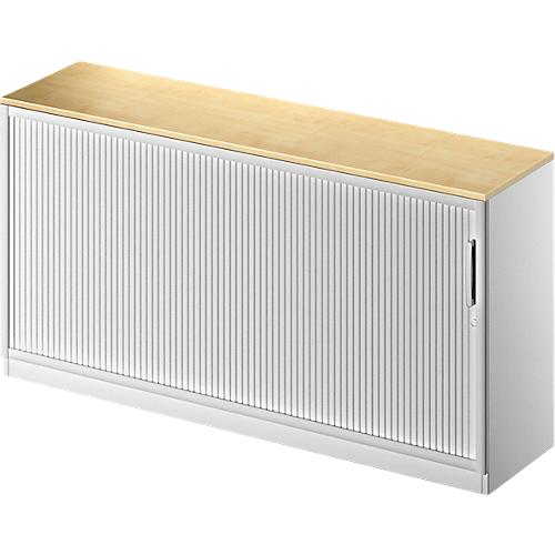 Schäfer Shop Genius Querrollladenschrank TETRIS SOLID, 2 OH, B 1600 mm, inkl. 19 mm Abdeckplatte, Ahorn-Dekor/weißalu/weißalu