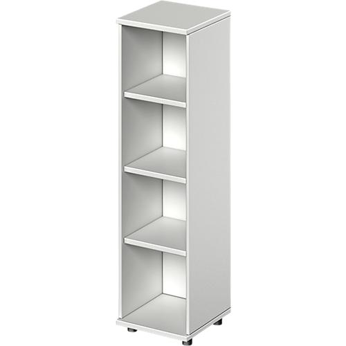 Schäfer Shop Genius Regal TETRIS WOOD, 4 OH, Höhe inkl. Gleiter, B 400 mm, lichtgrau