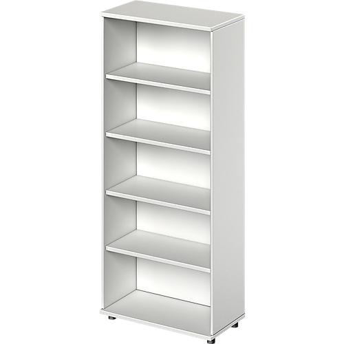 Schäfer Shop Genius Regal TETRIS WOOD, 5 OH, Höhe inkl. Gleiter, B 800 mm, lichtgrau