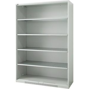 Schäfer Shop Genius Regalschrank FS, 5 OH, 4 höhenverstellbare Fachböden, bis 450 kg, B 1343 x T 420 x H 1950 mm, Stahl, lichtgrau RAL 7035 Schäfer Shop Genius Regalschrank FS, 5 OH, 4 höhenverstellbare Fachböden, bis 450 kg, B 1343 x T 420 x H 1950 mm, Stahl, lichtgrau RAL 7035