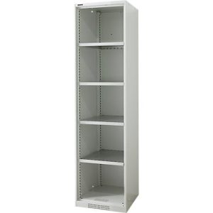 Schäfer Shop Genius Regalschrank FS, Stahl, mit Belüftungslöchern, B 545 x T 520 x H 1950 mm, 5 OH, Lichtgrau, bis 250 kg Schäfer Shop Genius Regalschrank FS, Stahl, mit Belüftungslöchern, B 545 x T 520 x H 1950 mm, 5 OH, Lichtgrau, bis 250 kg