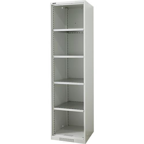 Schäfer Shop Genius Regalschrank FS, Stahl, mit Belüftungslöchern, B 545 x T 620 x H 1950 mm, 5 OH, Lichtgrau, bis 250 kg