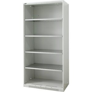 Schäfer Shop Genius Regalschrank FS, Stahl, mit Belüftungslöchern, B 810 x T 520 x H 1950 mm, 5 OH, Lichtgrau, bis 300 kg Schäfer Shop Genius Regalschrank FS, Stahl, mit Belüftungslöchern, B 810 x T 520 x H 1950 mm, 5 OH, Lichtgrau, bis 300 kg