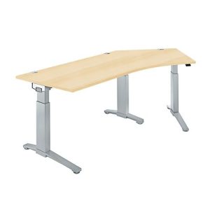 Schäfer Shop Genius Schreibtisch 135° Planova Ergostyle , Ansatz rechts, man. höheneinstellbar, B 2165 x T 800 mm , Ahorn-Dekor/weißalu Schäfer Shop Genius Schreibtisch 135° Planova Ergostyle , Ansatz rechts, man. höheneinstellbar, B 2165 x T 800 mm , Ahorn-Dekor/weißalu