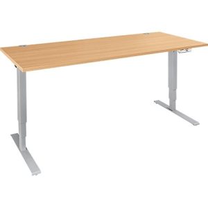 Schäfer Shop Genius Schreibtisch AERO FLEX, elektrisch höhenverstellbar, Rechteck, T-Fuß, B 1600 x T 800 x H 620-1280 mm, Buche/weißalu Schäfer Shop Genius Schreibtisch AERO FLEX, elektrisch höhenverstellbar, Rechteck, T-Fuß, B 1600 x T 800 x H 620-1280 mm, Buche/weißalu
